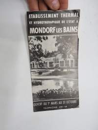 Mondorf les Baines, Luxembourg - tourist information, Luxembourg -travel brochure / map - matkailuesite / kartta