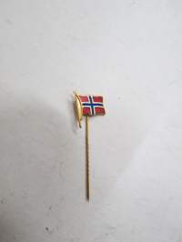 Norja, lippu, emaloitu, neulamerkki -flag of Norway