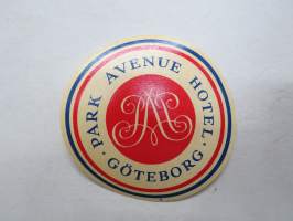 Hotel Park Avenue, Göteborg -matkalaukkumerkki / hotellimerkki - luggage tag