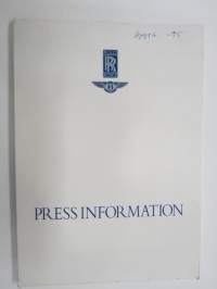 Rolls-Royce & Bentley 1995 Press Information -myyntiesite / lanseerauskansio