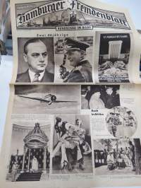 Hamburger Fremdenblatt- Rundschau im Bilde, 11.1.1939 -sanomalehden kuvasivu merkittävistä Saksan ja maailman tapahtumista / henkilöistä (ei koko lehti)