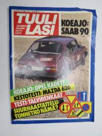 Tuulilasi 1984 nr 10, Saab 90, Opel Kadett, Mazda 626, Talvirengastesti, Köln moottoripyöränäyttely, Lokari Laine - tähtäimessä autonvalmistus, Kafi Future 481, ym.
