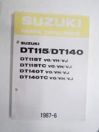 Suzuki DT115 / DT140 outboard parts catalogue 1987-6, illustrations/ perämoottori, varaosaluettelo räjäytyskuvineen