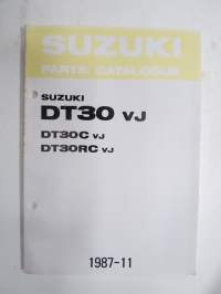 Suzuki DT30 VJ outboard parts catalogue 1987-11, illustrations / perämoottori, varaosaluettelo räjäytyskuvineen