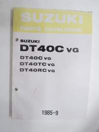 Suzuki DT40C VG outboard parts catalogue 1985-9, illustrations / perämoottori, varaosaluettelo räjäytyskuvineen