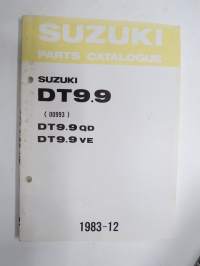Suzuki DT9.9 outboard parts catalogue 1983-12, illustrations / perämoottori, varaosaluettelo räjäytyskuvineen
