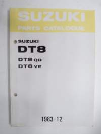Suzuki DT8 outboard parts catalogue 1983-12, illustrations / perämoottori, varaosaluettelo räjäytyskuvineen