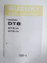 Suzuki DT8 outboard parts catalogue 1986-4, illustrations / perämoottori, varaosaluettelo räjäytyskuvineen