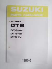 Suzuki DT8 outboard parts catalogue 1987-5, illustrations / perämoottori, varaosaluettelo räjäytyskuvineen