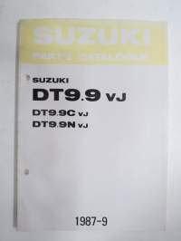 Suzuki DT9.9 VJ outboard parts catalogue 1987-9, illustrations / perämoottori, varaosaluettelo räjäytyskuvineen