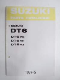 Suzuki DT6 outboard parts catalogue 1987-5, illustrations / perämoottori, varaosaluettelo räjäytyskuvineen