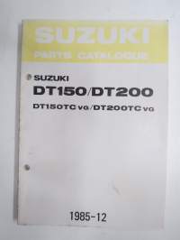 Suzuki DT150/DT200 outboard parts catalogue 1983-11, illustrations / perämoottori, varaosaluettelo räjäytyskuvineen
