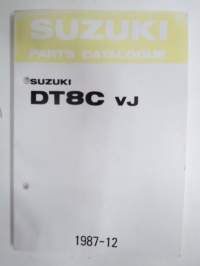 Suzuki DT8C VJ outboard parts catalogue 1987-12, illustrations / perämoottori, varaosaluettelo räjäytyskuvineen