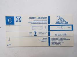 Zürich - Ziasso, 19.9.1977 -junamatkalippu / train ticket