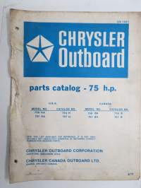 Chrysler Outboard 75 hp parts catalog / varaosaluettelo, englanninkielinen