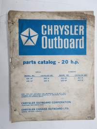 Chrysler Outboard 20 hp parts catalog / perämoottori varaosaluettelo, englanninkielinen