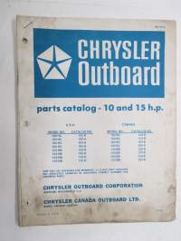 Chrysler Outboard 10 and 15 hp parts catalog / perämoottori varaosaluettelo, englanninkielinen