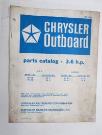 Chrysler Outboard 3.6 hp parts catalog / perämoottori varaosaluettelo, englanninkielinen