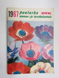 OTK puutarha 1967 - siemen- ja tarvikeluettelo (myös Hako puutarhatraktorit, Stiga Ekonomi - De Luxe ruohonleikkurit & Flymo liitoleikkurit, ym.