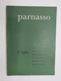 Parnasso 1961 nr 8, Paavo Rintala runoja, Kulttuurikysymyksiä Neuvostoliiton puoluekongressissa, Manfred Peter Hein, Jaakko Ahokas - Memento mori, ym.