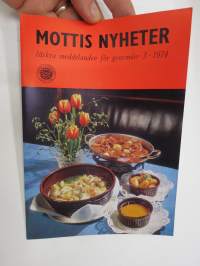 Mottis Nyheter 1974 nr 3 - läckra meddelanden för gourméer -Ravintola Motti asiakaslehti / restaurant customer magazine