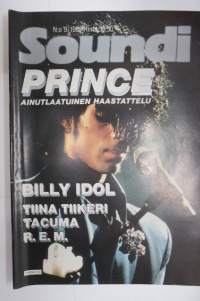 Soundi 1985 nr 9, Prince -Ainutlaatuinen haastattelu, Mamba, Billy Idol, Tiina Tiikeri, Tacuma, R.E.M.