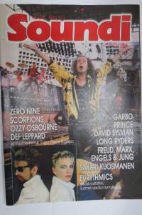 Soundi 1986 nr 9, Cabro, Prince, David Sylvian, Long Ryders, Freud, Marx, Engels & Jung, Sakari Kuosmanen, Eurythmics