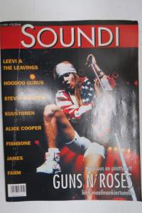Soundi 1991 nr 7, Leevi & the Leavings, Hoodoo Gurus, Stevie Wonder, Kuustonen, Alice Cooper, Fishbone, James, Farm.