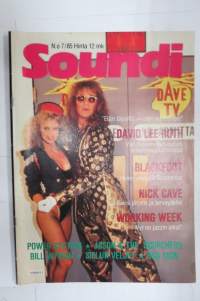 Soundi 1985 nr 7, David Lee Roth, Blackfoot, Nick Cave, Working Week, Sielun veljet