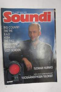 Soundi 1987 nr 1, Big Country, The The , B.A.D, The Fall, Taj Mahal, Bangles, Lizzy Borden