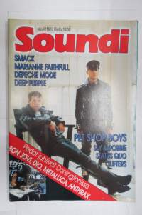 Soundi 1987 nr 9, Pet Shop Boys, Sly & Robbie, Status Quo, Clifters, Smack, Marianne Faithfull, Depeche Mode, Deep Purple.