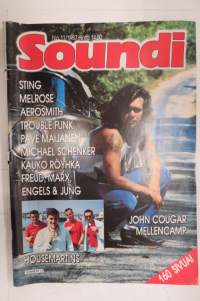 Soundi 1987 nr 11, Sting, Melrose, Aerosmith, Trouble Funk, Pave Maijanen, Michael Schenker, Kauko Röyhkä, Freud, Marx, Engels & Jung, Housemartins.