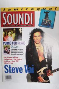 Soundi 1993 nr 8, Ozzy Osbourne, Voivod, Esa Kaartamo, Paul Rodgers, Road Crew, Jimmy Cliff, Sylvian & Fripp, Steve Vai.