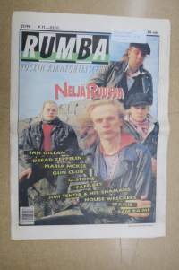 Rumba 1990 nr 21, Neljä Ruusua, Ian Gillan, Dread Zeppelin, Maria Mckee, Gun Club, Q.Stone, Faff-Bey, Jimi Tenor & His Shamans, House Wreckers, Statue, ym.