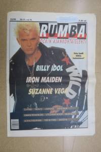 Rumba 1990 nr 22, Billy Idol, Iron Maiden, Suzanne Vega, Clifters, Thenits, Jivetones, Anna Palm, Omar & The Howlers, Little Mary Mixup, Miles Davis, ym.