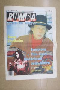 Rumba 1991 nr 3, Dave Lindholm, Scorpions, Thin Lizzy, Motörhead, Jello Biafra, Stringbeans, Leather Nun, Lännenmiehet, Y.U.P., ym.