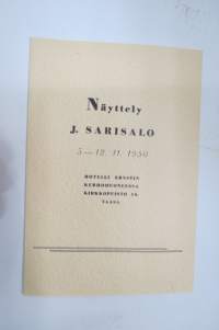 Näyttely J. Sarisalo 5-12.11.1950 - Hotelli Ernst, Vaasa -Justus Sarisalon taiteen myyntinäyttely, luettelo / art exhibition catalog