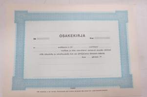 Osakekirja, blanco - käyttämätön -unused share certificate