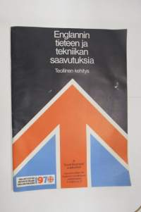 Englanti esittää 1970 - Englannin tieteen ja tekniikan saavutuksia - Teollinen kehitys, Insinööriuutisten liite Englannin tuontikaupan kehittämiseksi