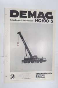 Mannesmann Demag Teleskooppi autonosturi HC 190-5 -myyntiesite / sales brochure