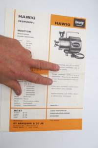 Hawig vesipumppu -myyntiesite / sales brochure