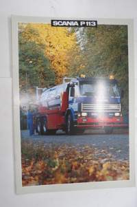 Scania P113 1989 -myyntiesite, ruotsinkielinen / sales brochure, in swedish