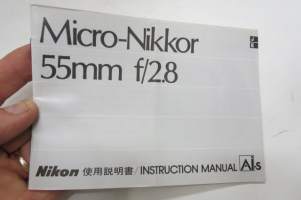 Micro-Nikkor 55mm f/2.8 Instruction manual -käyttöohjekirja, englanninkielinen