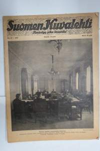 Suomen Kuvalehti 1917 nr 15, kansikuva Suomen senaatin talousosaston istunnosta