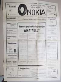 Iisalmi ympäristöineen Linja-autoaikataulu - asemilla ja keskeisillä paikoilla ollut aikataulu v. 1938 -juliste / poster - bus timetable