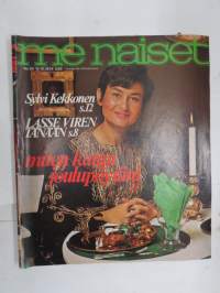 Me Naiset 1974 nr 50, 13.12.1974, Lasse Viren, Sylvi Kekkonen kuollut, Aila Arajuuri, Joulupöytä, Piispa Yrjö Sariola, Chrisse Johansson, Kerrostaloasunto -toivekoti