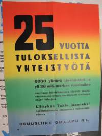 Osuusliike Oma-Apu (Joensuu + ympäristö) - 25 vuotta tuloksellista yhteistyötä... -juliste / poster