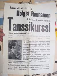 Tanssitaiteilija Holger Reunamo - Tanssikurssi 1941 -juliste / poster