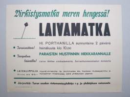 Virkistysmatka merenhengessä - Laivamatka hl. Porthan´illa - Parainen Mustfinno hiekkaranta, järjestää Turun Rintamamiehet 1944 -juliste / poster