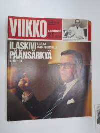Viikko-Sanomat 1975 nr 11, 13.3.1975, Raimo Ilaskivi,  Nopeuslaskija Kalevi Häkkinen, Suomalaiseläkeläiset Floridan lepokodeissa, Taidemyynti Veikko Nousiainen, ym.